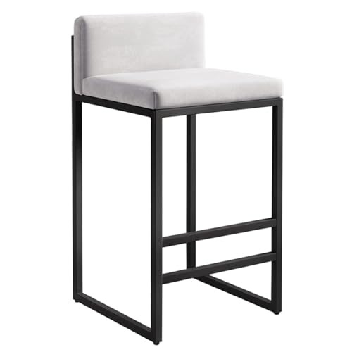 Barhocker Counter Heighing Stools Moderne Barhocker, samtgepolsterte hohe Barhocker, Küchenspeisesaals, niedrige Rückenlehne und Metallfußstütze zum Frühstück, Theke, Bistro (Größe: 6: 6: 6: 6: 6 von JDKJSBF