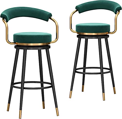 Barhocker Counter Height Stools 75 cm Counter Height Bar Stools Set aus 2 Samt 360 ° Swivel Barstools mit Rücken- und Metallbeinen gepolsterte Hockerstühle für Heim-/Kücheninsel/Bre Thoughtful Barhocker Counter Height Stools 75 cm Counter Height Bar Stools Set aus 2 Samt 360 ° Swivel Barstools mit Rücken- und Metallbeinen gepolsterte Hockerstühle für Heim-/Kücheninsel/Bre Thoughtful von JDKJSBF