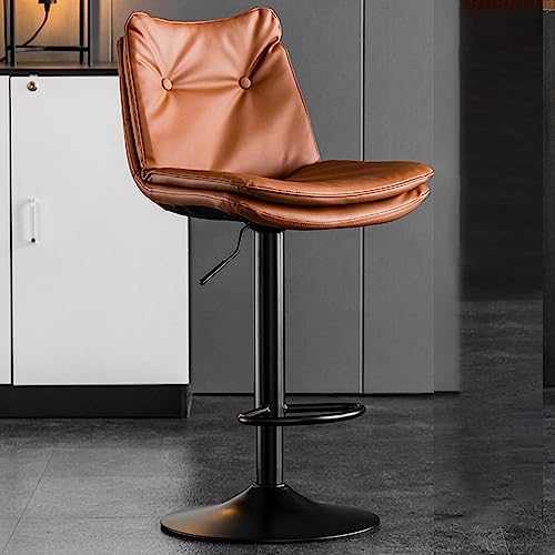 Barhocker mit Rückenlehne moderne PU Leder Barhockerhöhe Verstellbarer Theke Hocker Küche Rotatable Bistro Hocker Küchenhocker Frühstücks Barhocker Modern mit Fußstütze für Dining Pub Cafe Thoughtful von JDKJSBF