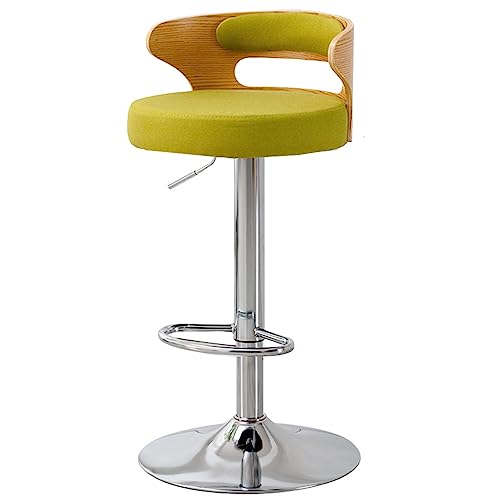 Barhocker mit Rückenlehne moderner Bar Stuhlhöhe Verstellbarer Theaterhocker Holzküchenhocker Rotatable Bistrohocker gepolstertem Hocker mit Fußstütze, für Barküchen -Esszimmer (Farbe: /braun B von JDKJSBF