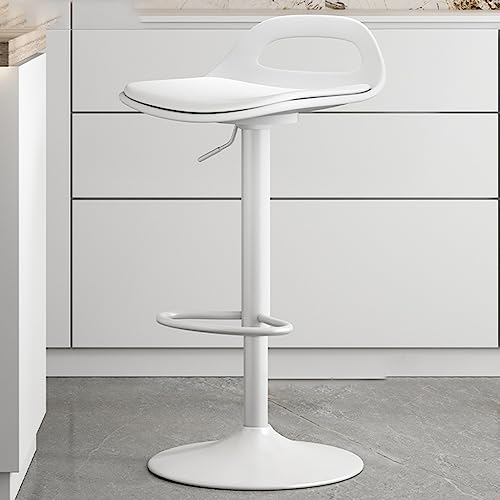 Barhocker weiß mit Rückenlehne Stuhl Stuhl Höhe einstellbare mit verstellbare Thekenhocker Küche Rotatable Bistrohocker modern mit Rückenlehne Küchenhocker für Heimküche (Farbe: /weiß a) Thoughtful von JDKJSBF