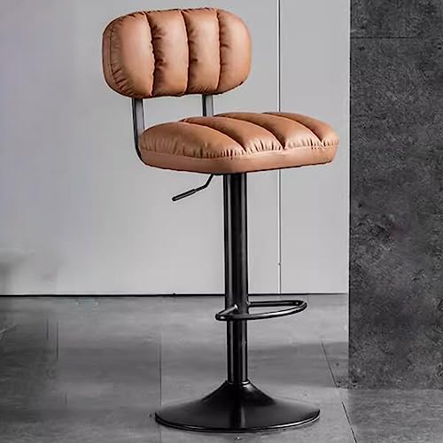 Barhocker weißer Lederschalterhocker Küche Schwenkbistro Stuhlstuhl Stuhl Stuhlhöhe Verstellbarer moderner Frühstückshocker mit im Rückenlehre verstellbarer Hocker mit Polsterung (Farbe: /grün B) von JDKJSBF