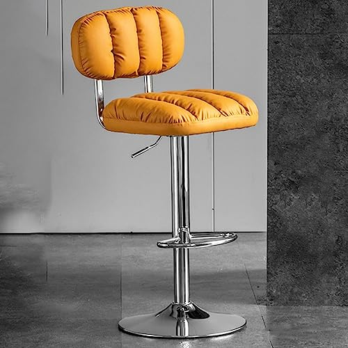 Barhocker weißer Lederschalterhocker Küche Schwenkbistro Stuhlstuhl Stuhl Stuhlhöhe Verstellbarer moderner Frühstückshocker mit im Rückenlehre verstellbarer Hocker mit Polsterung (Farbe: /grün B) von JDKJSBF