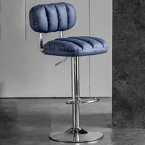 Barhocker weißer Lederschalterhocker Küche Schwenkbistro Stuhlstuhl Stuhl Stuhlhöhe Verstellbarer moderner Frühstückshocker mit im Rückenlehre verstellbarer Hocker mit Polsterung (Farbe: /grün B) von JDKJSBF