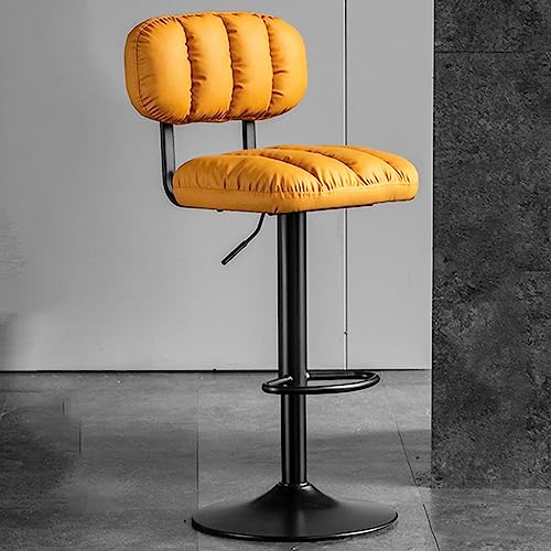 Barhocker weißer Lederschalterhocker Küche Schwenkbistro Stuhlstuhl Stuhl Stuhlhöhe Verstellbarer moderner Frühstückshocker mit im Rückenlehre verstellbarer Hocker mit Polsterung (Farbe: /grün B) von JDKJSBF