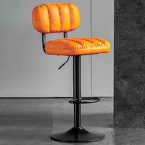 Barhocker weißer Lederschalterhocker Küche Schwenkbistro Stuhlstuhl Stuhl Stuhlhöhe Verstellbarer moderner Frühstückshocker mit im Rückenlehre verstellbarer Hocker mit Polsterung (Farbe: /grün B) von JDKJSBF