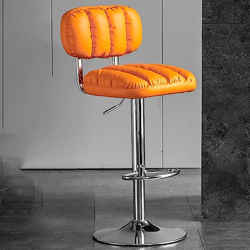 Barhocker weißer Lederschalterhocker Küche Schwenkbistro Stuhlstuhl Stuhl Stuhlhöhe Verstellbarer moderner Frühstückshocker mit im Rückenlehre verstellbarer Hocker mit Polsterung (Farbe: /grün B) von JDKJSBF