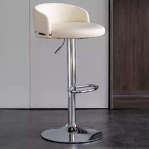 Barhockerhöhe Verstellbarer Barhocker mit im Rückenlehre rotatierbarer Bistrohocker Moderner Thekehocker Küche mit Ledersitz, schwenkbarer Frühstückstuhlstuhl für die Heimküche mit Fußstütze (Farbe von JDKJSBF