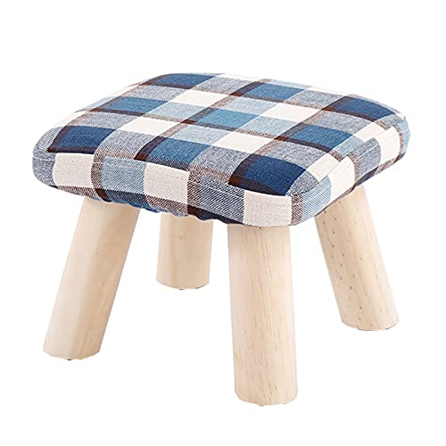 Fußhocker Wohnzimmer Footstool Sitzplatz Würfelwürfel mit massivem Holz Couchtischhocker Waschbares Design leicht zu reinigen Stoff kleine Bank Haushalt hohe Belastungskapazität 28x28x21cm Stuhlbein von JDKJSBF