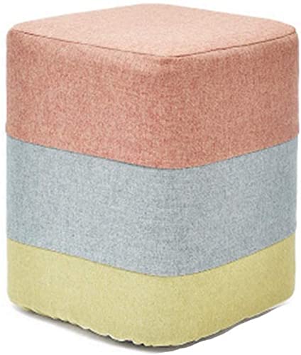 Fußschemelfußhocker weiche osmanische Fußstopp Fußruhe Rasthocker Quadrat Leinenstoff Sofa kleine Bank modern mit waschbarer Abdeckung und Gedächtnisschaum für Schlafzimmer und Wohnzimmerbaugruppe, von JDKJSBF