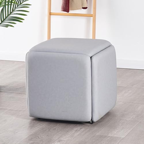 JDKJSBF 5-in-1 Nesting Cube Chair Footstool with Swivel Casters Stackable Sofa Stool for Living Room Bedroom Movable Square Bench Grey Full Size Thoughtful JDKJSBF 5-in-1 Nesting Cube Chair Footstool with Swivel Casters Stackable Sofa Stool for Living Room Bedroom Movable Square Bench Grey Full Size Thoughtful von JDKJSBF