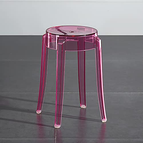 JDKJSBF Acryl Moderne Küche Esszählerhöhe Stuhl transparenter Barhosenstuhl für Akzent mit mehrfarbigen Optionen Rose Red 18" Thoughtful von JDKJSBF