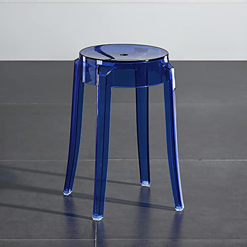 JDKJSBF Acrylküche Essstuhl Moderne Einfachheit Counter Heighthool transparent Barhockerstühle Multi -Farboptionen Dunkelblau 18inch Thoughtful von JDKJSBF