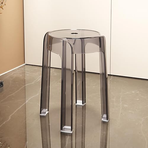 JDKJSBF Acrylstapelbare Rückenless -Barhocker transparente Plastik -Esshocker für Coffeeshop Home Indoor Outdoor Dekor Set 4 (grau) Thoughtful von JDKJSBF