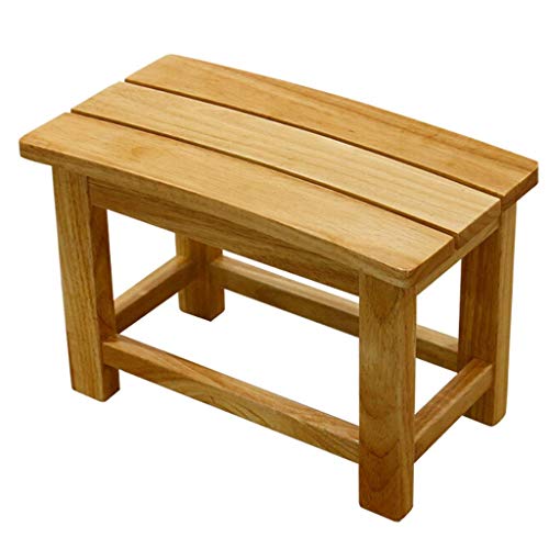 JDKJSBF Bad Massivholzhocker Anti-Korrosion Senioren Bad Stuhl Pedal Fuß Badhocker gebogenes Design wasserdichte Nicht-Rutsch-kleine Bank Thoughtful von JDKJSBF