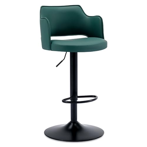 JDKJSBF Bar Stoolsadierbarhöhe Barhocker, Counterhöhe 360 ​​° Drehbarhose mit Rücken PU-Ledersitz, Kücheninselstühle für Home Bar Speisezimmer (Brown, 62-83 cm) Thoughtful von JDKJSBF