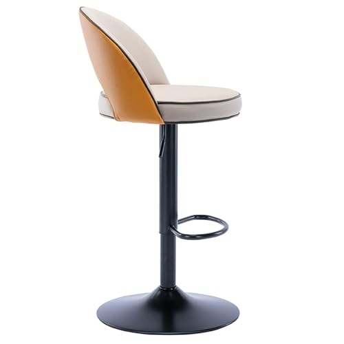 JDKJSBF Bar Stoolsadierbarhöhe Barhocker Counter Height Morden Swivel Barhocker mit Rücken PU -Leder -Sitzinselstühlen für Home Kitchen Bar Esszimmer (Farbe: Orange, SI Thoughtful von JDKJSBF