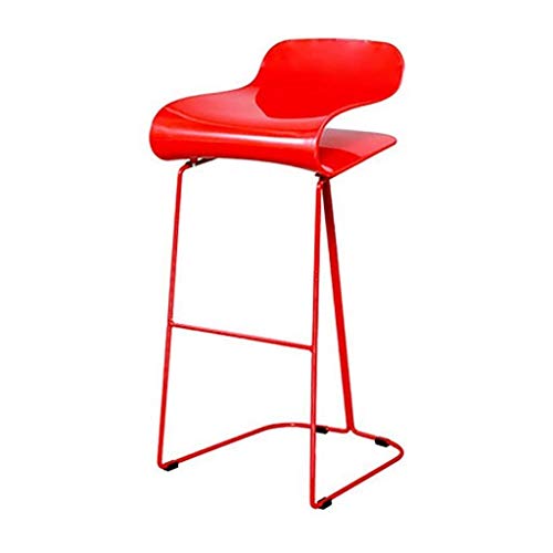 JDKJSBF Bar Stuhl Stuhl Stuhl Metal Bar Sofa Stuhl Stuhl Fester Stahlstuhlstuhl Designer Stuhl Schmiedeeisen Hochstuhl Rezeption Stuhl 66 cm 1226 (Farbe: rot) (Farbe: Rot) Thoughtful von JDKJSBF