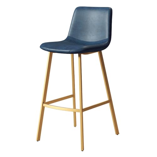 JDKJSBF Bar Stuhlsbarstools Faux Leder Barhocker mit Rücken- und Fußstützen Frühstück Küchentheke Stühle Küchenstühle Barhocker für Dachhäuser (Farbe: goldene Beine Thoughtful von JDKJSBF