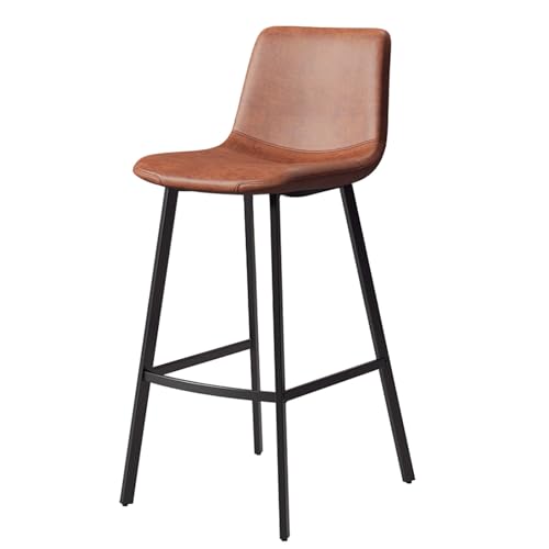 JDKJSBF Bar Stuhlsbarstools Faux Leder Barhocker mit Rücken- und Fußstützen Frühstück Küchentheke Stühle Küchenstühle Barhocker für Dachhäuser (Farbe: goldene Beine Thoughtful von JDKJSBF