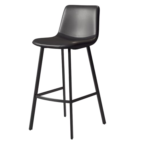 JDKJSBF Bar Stuhlsbarstools Faux Leder Barhocker mit Rücken- und Fußstützen Frühstück Küchentheke Stühle Küchenstühle Barhocker für Dachhäuser (Farbe: goldene Beine Thoughtful von JDKJSBF