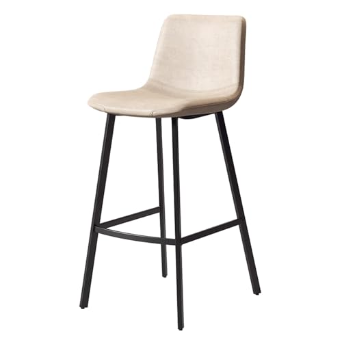 JDKJSBF Bar Stuhlsbarstools Faux Leder Barhocker mit Rücken- und Fußstützen Frühstück Küchentheke Stühle Küchenstühle Barhocker für Dachhäuser (Farbe: goldene Beine Thoughtful von JDKJSBF
