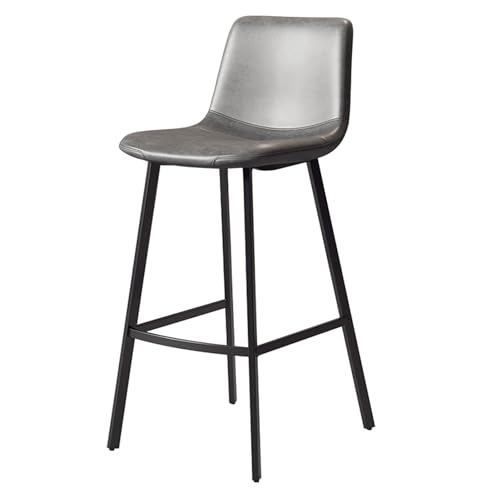 JDKJSBF Bar Stuhlsbarstools Faux Leder Barhocker mit Rücken- und Fußstützen Frühstück Küchentheke Stühle Küchenstühle Barhocker für Dachhäuser (Farbe: goldene Beine Thoughtful von JDKJSBF