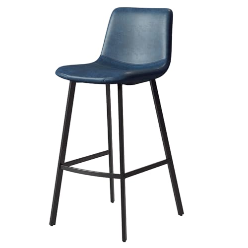 JDKJSBF Bar Stuhlsbarstools Faux Leder Barhocker mit Rücken- und Fußstützen Frühstück Küchentheke Stühle Küchenstühle Barhocker für Dachhäuser (Farbe: goldene Beine Thoughtful von JDKJSBF