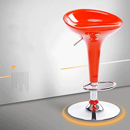 JDKJSBF Barhocker Bar Stuhl Essstuhl Hochhocker-Liftstuhl Schwenkstuhl Oberflächenbeschichtung Mode (Farbe: Weiß, Größe: H58-78 cm) (Farbe: Orange, Größe: H5878cm) Thoughtful von JDKJSBF