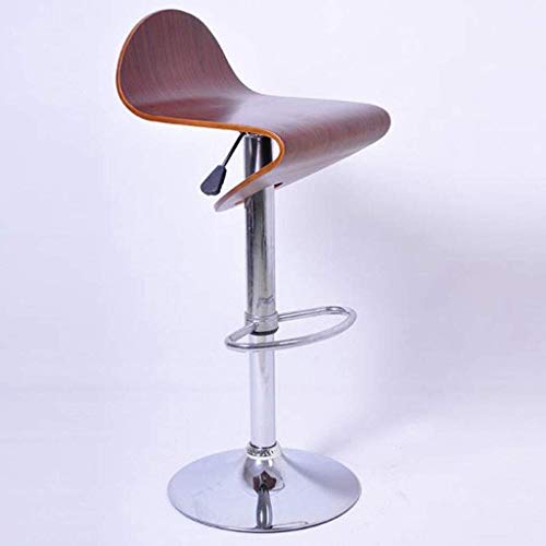 JDKJSBF Barhocker Barhocker PU Material Sitz - Stuhlhöhe 58~80 cm/Höhenverstellbarer Café -Sitzstuhl Stuhl Walnuss Barhocker 1226 (Farbe: Weiß) (Farbe: Walnuss) Thoughtful von JDKJSBF