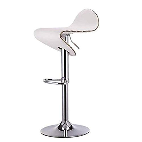 JDKJSBF Barhocker Barhocker PU Material Sitz - Stuhlhöhe 58~80 cm/Höhenverstellbarer Café -Sitzstuhl Stuhl Walnussbalkhocker 1226 (Farbe: Weiß) (Farbe: Weiß) Thoughtful von JDKJSBF