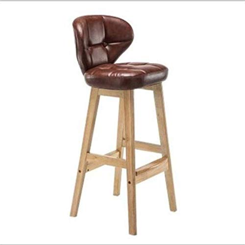 JDKJSBF Barhocker Barhocker Retro -Stil Rückenlehne vordere Barhocker Küchenstuhl Holz Kaffeebar Stuhl bequemer Hochhocker 1226 (Farbe: f) (Farbe: a) Thoughtful von JDKJSBF
