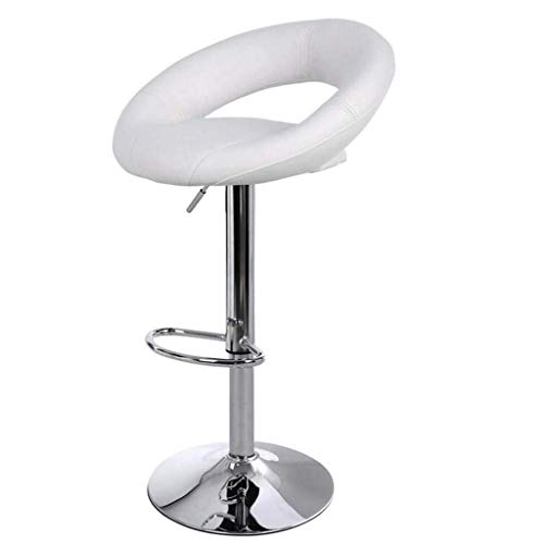 JDKJSBF Barhocker Barhocker Rückenlehne Height Verstellbarer Schwenkstabhocker Kunstleder Liftstühle Crescent -Form -Barhocker 1226 (Farbe: Schwarz) (Farbe: Weiß) Thoughtful von JDKJSBF