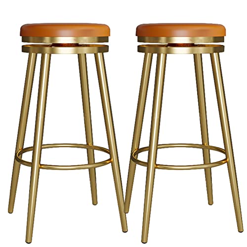 JDKJSBF Barhocker Barhocker Set aus 2 Pu Leder gepolstert Counter Height Barhocker, einstellbare Metallbarhosen hohen Rücken, 360 ° Drehbarstühle für Zuhause und Kücheninsel Thoughtful von JDKJSBF