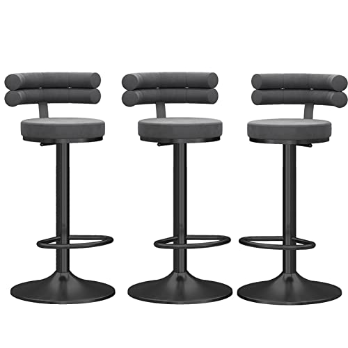 JDKJSBF Barhocker Barhocker Set von 3, verstellbare Schwenkstühle, Samtsitz Barstools, Esszimmermöbel: Ladungen bis zu 300 Pfund Thoughtful von JDKJSBF
