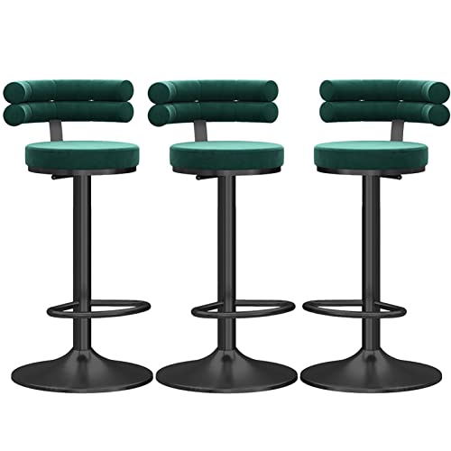 JDKJSBF Barhocker Barhocker Set von 3, verstellbare Schwenkstühle, Samtsitz Barstools, Esszimmermöbel: Ladungen bis zu 300 Pfund Thoughtful von JDKJSBF
