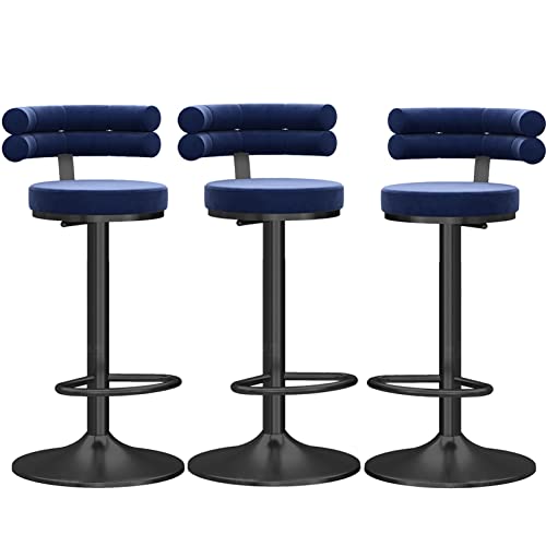 JDKJSBF Barhocker Barhocker Set von 3, verstellbare Schwenkstühle, Samtsitz Barstools, Esszimmermöbel: Ladungen bis zu 300 Pfund Thoughtful von JDKJSBF