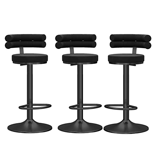 JDKJSBF Barhocker Barhocker Set von 3, verstellbare Schwenkstühle, Samtsitz Barstools, Esszimmermöbel: Ladungen bis zu 300 Pfund Thoughtful von JDKJSBF