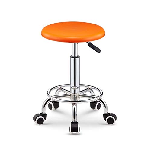 JDKJSBF Barhocker Café Counterhocker Set von 2, verstellbare Schwenkstabhocker, Bequeme Küchenstangenhocker (Farbe: Barhocker Set von 2 Orange) Thoughtful von JDKJSBF