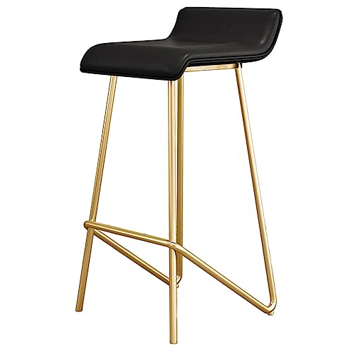 JDKJSBF Barhocker Counter Height Counterhocker moderner Rückenless Bar Stuhl mit Metall Füße Frühstück Küchenhocker Pu Lederhocker für Restaurant Kaffeehaus (Farbe: /Schwarz a) Thoughtful von JDKJSBF