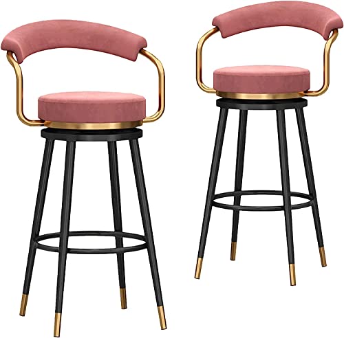 JDKJSBF Barhocker Counter Height Stools 75 cm Counter Height Bar Stools Set aus 2 Samt 360 ° Drehbarstools mit Rücken- und Metallbeinen gepolsterte Hockerstühle für Heim-/Kücheninsel/Brea Thoughtful JDKJSBF Barhocker Counter Height Stools 75 cm Counter Height Bar Stools Set aus 2 Samt 360 ° Drehbarstools mit Rücken- und Metallbeinen gepolsterte Hockerstühle für Heim-/Kücheninsel/Brea Thoughtful von JDKJSBF