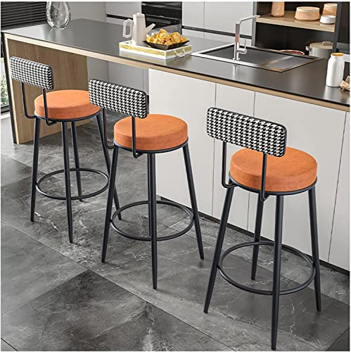 JDKJSBF Barhocker Counter Height Stools Barhocker Set aus 3 Samtfrühstücksfrüht -Barhocker, Küchenhocker mit Fester Höhe, Metallfußlauf und Basis für Frühstücksbar, Theke, Kitch Thoughtful von JDKJSBF