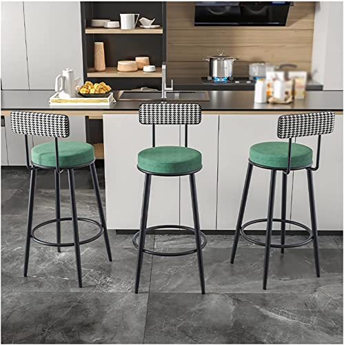 JDKJSBF Barhocker Counter Height Stools Barhocker Set aus 3 Samtfrühstücksfrüht -Barhocker, Küchenhocker mit Fester Höhe, Metallfußlauf und Basis für Frühstücksbar, Theke, Kitch Thoughtful von JDKJSBF