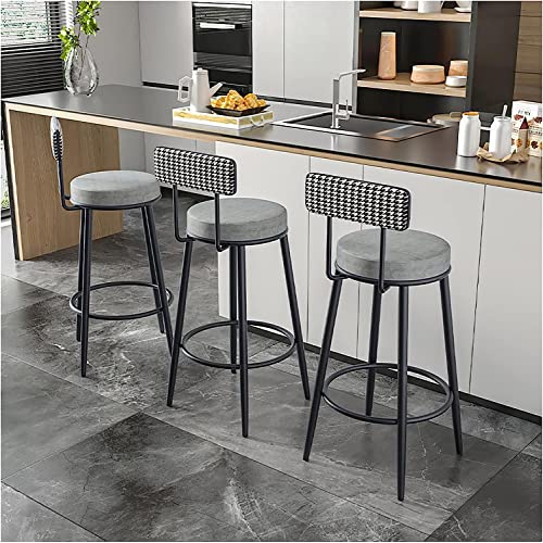 JDKJSBF Barhocker Counter Height Stools Barhocker Set aus 3 Samtfrühstücksfrüht -Barhocker, Küchenhocker mit Fester Höhe, Metallfußlauf und Basis für Frühstücksbar, Theke, Kitch Thoughtful JDKJSBF Barhocker Counter Height Stools Barhocker Set aus 3 Samtfrühstücksfrüht -Barhocker, Küchenhocker mit Fester Höhe, Metallfußlauf und Basis für Frühstücksbar, Theke, Kitch Thoughtful von JDKJSBF