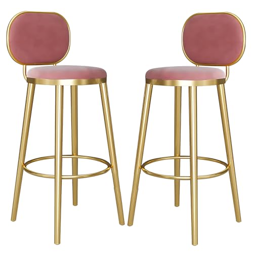 JDKJSBF Barhocker Counter Heighthocker Height Barhocker Set mit 2, samtpolsterte Frühstücksstuhl, komfortable Barstühle leicht zu montieren Kücheninselhocker für das Restaurant Thoughtful von JDKJSBF