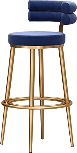 JDKJSBF Barhocker Counter Heighthocker Moderne Barhocker Velvet -Rückenlehne, Gold Metal Barhocker 1PC, Counterheighocke, Seitenstühle für Küche Essfeier Stühle Sitzhöhe 75c Thoughtful von JDKJSBF