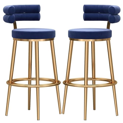 JDKJSBF Barhocker Counter Heighthocker Set von 2 Barhockern Counter High Bar Stühle, samtdicke gepolsterte Kücheninselhocker, golden Thoughtful von JDKJSBF