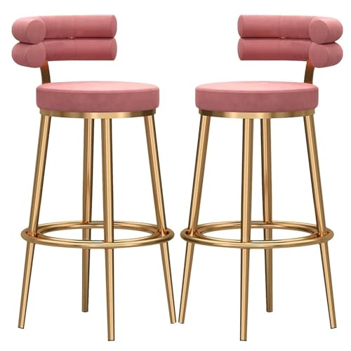 JDKJSBF Barhocker Counter Heighthocker Set von 2 Barhockern Counter High Bar Stühle, samtdicke gepolsterte Kücheninselhocker, golden Thoughtful JDKJSBF Barhocker Counter Heighthocker Set von 2 Barhockern Counter High Bar Stühle, samtdicke gepolsterte Kücheninselhocker, golden Thoughtful von JDKJSBF
