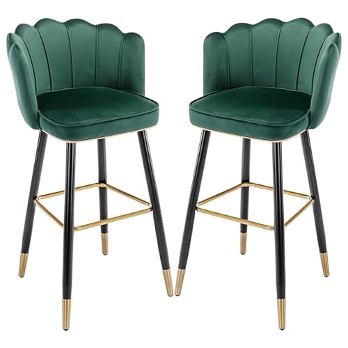JDKJSBF Barhocker Counter Heighthocker Velvet Barhocker Küchenthekestühle Set mit 2 hohen Frühstücksstuhlstuhl mit Metallbeinen Rückenlehne, Esshocker für Insel, Zuhause, Bistro Thoughtful JDKJSBF Barhocker Counter Heighthocker Velvet Barhocker Küchenthekestühle Set mit 2 hohen Frühstücksstuhlstuhl mit Metallbeinen Rückenlehne, Esshocker für Insel, Zuhause, Bistro Thoughtful von JDKJSBF