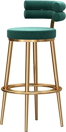 JDKJSBF Barhocker Counterheighöhe Hocker Moderne Barstools Velvet -Rückenlehne, Gold Metal Barhocker 1PC, Counterheighocke, Seitenstühle für Küchen -Essfeier -Stühle Sitzhöhe 65c Thoughtful von JDKJSBF